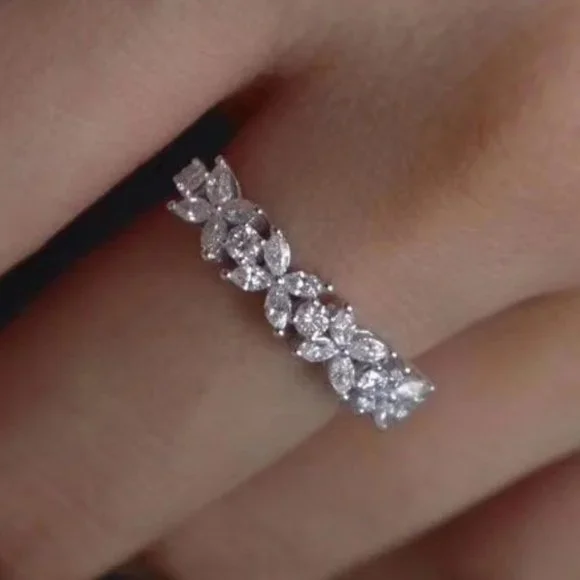 Marquis Flower Ring - Picture 1 of 8